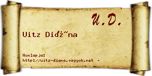 Uitz Diána névjegykártya